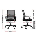 Artiss Mesh Office Chair Computer Gaming Desk Chairs Work Study Mid Back Black-2