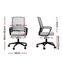 Artiss Mesh Office Chair Computer Gaming Desk Chairs Work Study Mid Back Grey-2