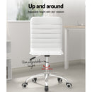 Artiss Office Chair Conference Chairs PU Leather Low Back White-5