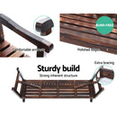 Gardeon 5FT Outdoor Garden Bench Wooden 3 Seat Chair Patio Furniture Charcoal-5