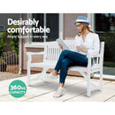 Gardeon 5FT Outdoor Garden Bench Wooden 3 Seat Chair Patio Furniture White-5