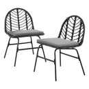 Gardeon 2x Outdoor Chairs Dining Chair Lounge Wicker Patio Furniture Black-7
