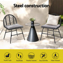 Gardeon 2x Outdoor Chairs Dining Chair Lounge Wicker Patio Furniture Black-4