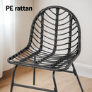 Gardeon 2x Outdoor Chairs Dining Chair Lounge Wicker Patio Furniture Black-5