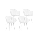 Gardeon 4PC Outdoor Dining Chairs PP Lounge Chair Patio Furniture Garden White-1