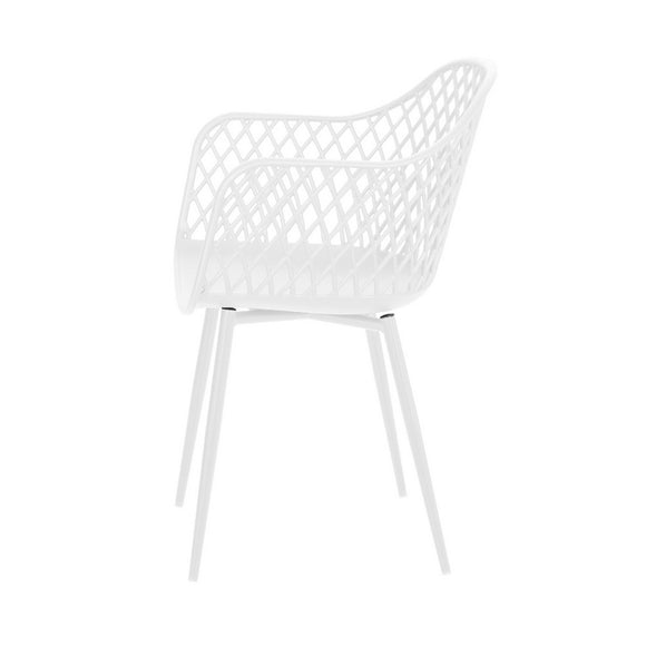Gardeon 4PC Outdoor Dining Chairs PP Lounge Chair Patio Furniture Garden White