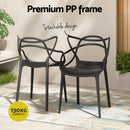 Gardeon 4PC Outdoor Dining Chairs PP Portable Stackable Chair Patio Furniture-6