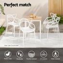 Gardeon 4PC Outdoor Dining Chairs PP Portable Stackable Chair Patio Furniture White-5