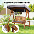 Gardeon Swing Chair Wooden Garden Bench Canopy 2 Seater Outdoor Furniture-4