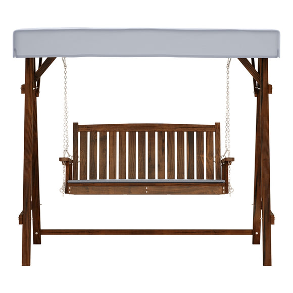 Gardeon Wooden Swing Chair Garden Bench Canopy 3 Seater Outdoor Furniture