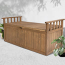 Gardeon Outdoor Storage Bench Box 129cm Wooden Garden Toy Chest Sheds Patio Furniture XL Natural-7