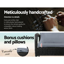 Gardeon 2PC Rocking Chair Table Wicker Outdoor Furniture Patio Lounge Setting-6