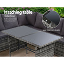 Gardeon Outdoor Furniture Dining Setting Sofa Set Lounge Wicker 9 Seater Mixed Grey-5