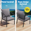 Gardeon 4 Seater Outdoor Sofa Set 4PCS Table Chair Setting Patio Furniture-5