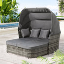 Gardeon Outdoor Sun Lounge Setting Patio Furniture Wicker Sofa Garden Day Bed-7