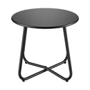 Gardeon Outdoor Side Table Steel Frame for Patio Balcony Garden Black-4