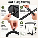 Gardeon Outdoor Side Table Steel Frame for Patio Balcony Garden Black-8