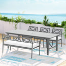 Gardeon Outdoor Dining Set 5 Piece Wooden Table Chairs Setting Grey-7