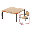 Gardeon Outdoor Dining Set 9 Piece Wooden Table Chairs Setting-2