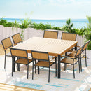 Gardeon Outdoor Dining Set 9 Piece Wooden Table Chairs Setting-4