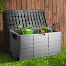 Gardeon Outdoor Storage Box 290L Lockable Organiser Garden Deck Shed Tool Black-8