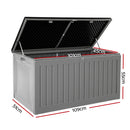 Gardeon Outdoor Storage Box 270L Container Lockable Garden Bench Tool Shed Grey-2