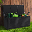 Gardeon Outdoor Storage Box 390L Container Lockable Garden Bench Shed Tools Toy All Black-8