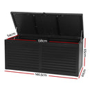 Gardeon Outdoor Storage Box 490L Container Lockable Garden Bench Shed Tools Toy All Black-2