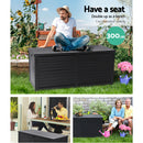 Gardeon Outdoor Storage Box 490L Container Lockable Garden Bench Shed Tools Toy All Black-5