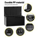 Gardeon Outdoor Storage Box 680L Container Lockable Garden Bench Shed Tool All Black-6