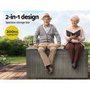 Gardeon Outdoor Storage Box 830L Container Lockable Garden Bench Tool Shed Black-5