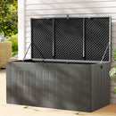 Gardeon Outdoor Storage Box 830L Container Lockable Garden Bench Tool Shed Black-1
