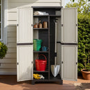 Gardeon Outdoor Storage Cabinet Box 173cm Lockable Cupboard Sheds Garage Adjustable Beige-1