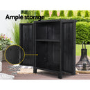 Gardeon Outdoor Storage Cabinet Box 92cm Lockable Cupboard Sheds Garage Adjustable Black-8