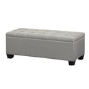 Artiss Storage Ottoman Blanket Box 97cm Button Linen Grey-2
