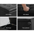 Artiss Storage Ottoman Blanket Box 140cm Leather Black-6