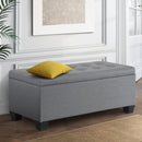 Artiss Storage Ottoman Blanket Box 97cm Linen Grey-8