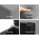 Artiss Storage Ottoman Blanket Box 97cm Linen Light Grey-5