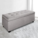 Artiss Storage Ottoman Blanket Box 97cm Linen Light Grey-7