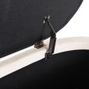 Artiss Storage Ottoman Blanket Box 87cm Velvet Oval White-3