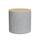 Artiss Storage Ottoman Blanket Box 40cm Linen Round Grey-1