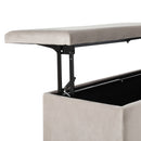 Artiss Storage Ottoman Blanket Box Table 97cm Velvet Taupe-4