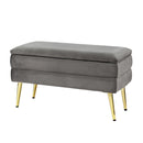 Artiss Ottoman Storage Foot Stool Velvet Grey-1