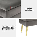 Artiss Ottoman Storage Foot Stool Velvet Grey-6