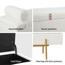 Artiss Storage Ottoman Bed 140cm Pillow Boucle Fabric-6