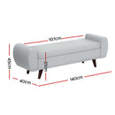 Artiss Storage Ottoman Blanket Box Armrest 140cm Grey-2