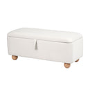 Artiss Storage Ottoman Hidden Bench Velvet Blanket Box Beige 97cm-2