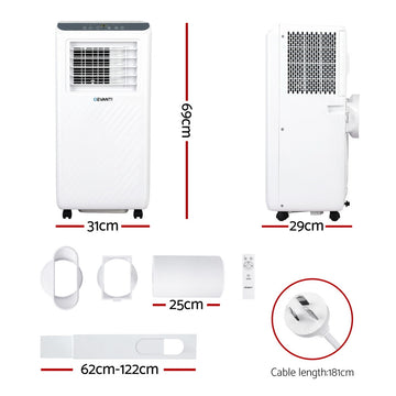 3-in-1 Devanti Portable Air Conditioner Dehumidifier Fan 7000BTU - 0