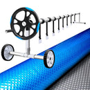 Aquabuddy Pool Cover 500 Micron 7x4m Silver Swimming Pool Solar Blanket 5.5m Blue Roller-1