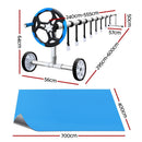 Aquabuddy Pool Cover 500 Micron 7x4m Silver Swimming Pool Solar Blanket 5.5m Blue Roller-2